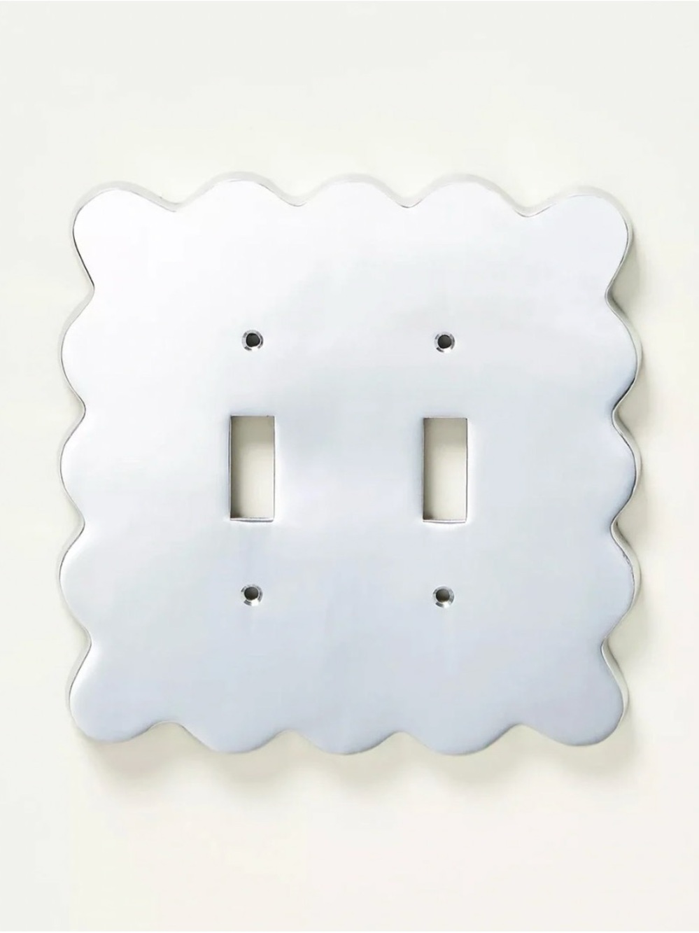 Anthropologie Scalloped Double Toggle Wall Plate - White
